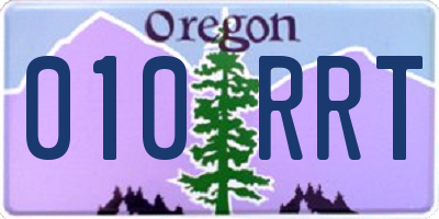 OR license plate 010RRT