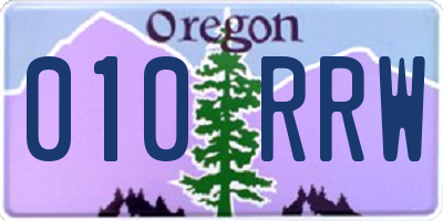 OR license plate 010RRW