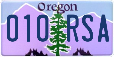 OR license plate 010RSA