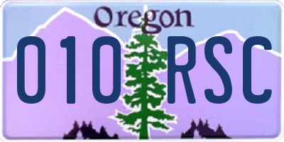 OR license plate 010RSC