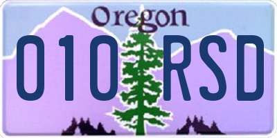 OR license plate 010RSD