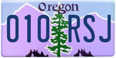 OR license plate 010RSJ