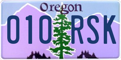OR license plate 010RSK