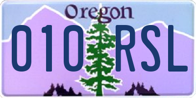 OR license plate 010RSL
