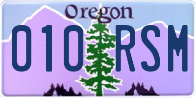 OR license plate 010RSM