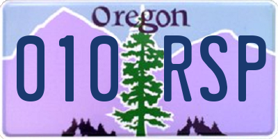 OR license plate 010RSP