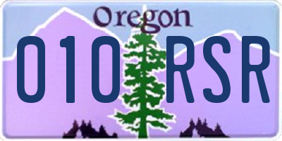 OR license plate 010RSR