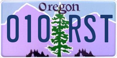 OR license plate 010RST