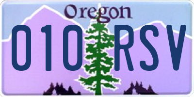 OR license plate 010RSV