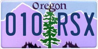 OR license plate 010RSX