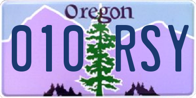OR license plate 010RSY
