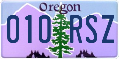 OR license plate 010RSZ