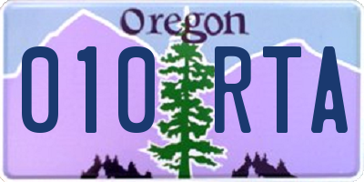OR license plate 010RTA
