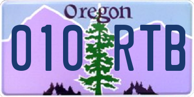 OR license plate 010RTB