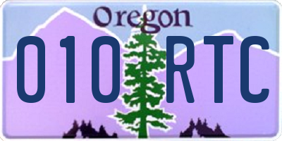 OR license plate 010RTC