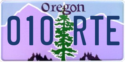 OR license plate 010RTE