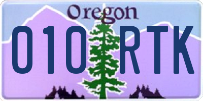 OR license plate 010RTK