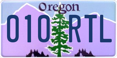 OR license plate 010RTL