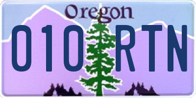 OR license plate 010RTN