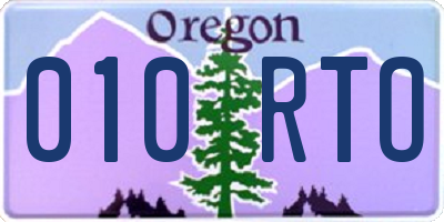 OR license plate 010RTO