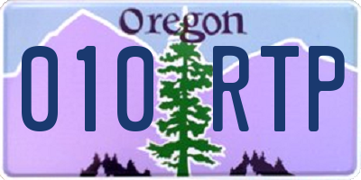 OR license plate 010RTP
