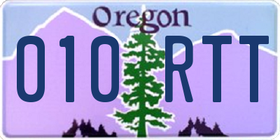 OR license plate 010RTT