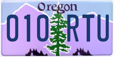 OR license plate 010RTU