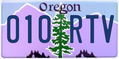 OR license plate 010RTV