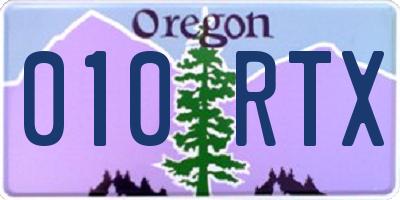OR license plate 010RTX