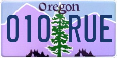 OR license plate 010RUE