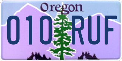 OR license plate 010RUF