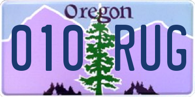 OR license plate 010RUG