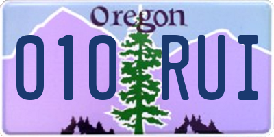 OR license plate 010RUI