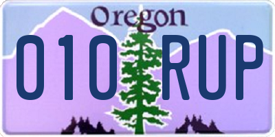 OR license plate 010RUP