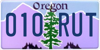 OR license plate 010RUT