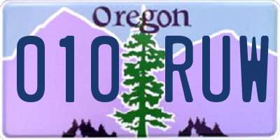 OR license plate 010RUW