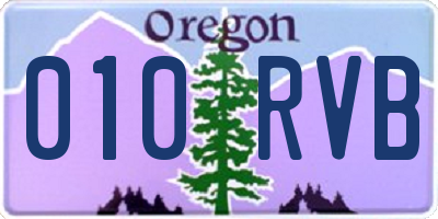 OR license plate 010RVB
