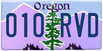 OR license plate 010RVD