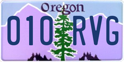 OR license plate 010RVG