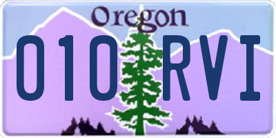 OR license plate 010RVI