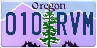 OR license plate 010RVM