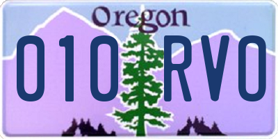 OR license plate 010RVO