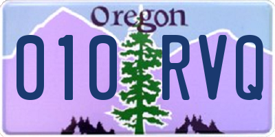 OR license plate 010RVQ