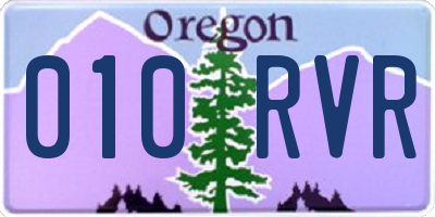 OR license plate 010RVR