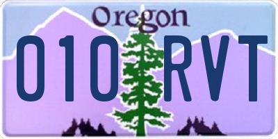 OR license plate 010RVT