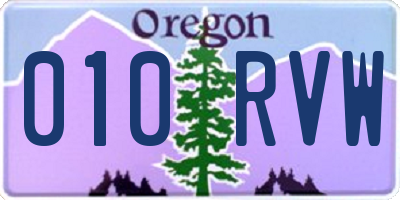 OR license plate 010RVW