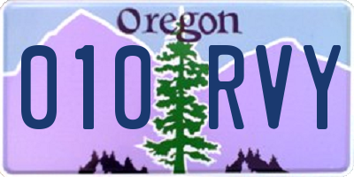 OR license plate 010RVY