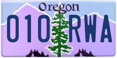 OR license plate 010RWA