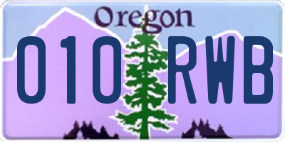 OR license plate 010RWB