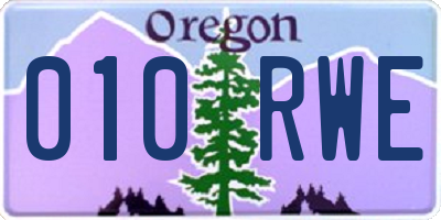 OR license plate 010RWE